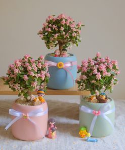 Sen đá đô La Hồng Cổ Thụ Chậu Nơ Trang Trí