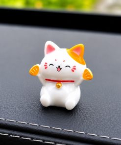 Mèo Thần Tài Trang Trí Chậu Cây Thu Hút Tài Lộc